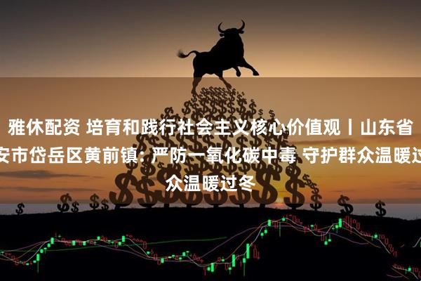 雅休配资 培育和践行社会主义核心价值观丨山东省泰安市岱岳区黄前镇: 严防一氧化碳中毒 守护群众温暖过冬